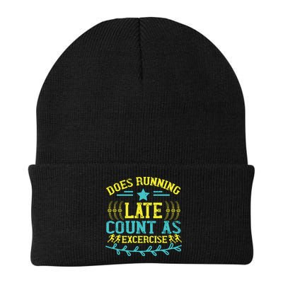Tee With Funny Logo Does Running Late Count As Exercise? Cute Gift Beanie