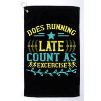 Tee With Funny Logo Does Running Late Count As Exercise? Cute Gift Golf Towel