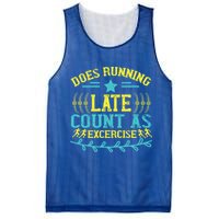 Tee With Funny Logo Does Running Late Count As Exercise? Cute Gift Mesh Reversible Basketball Jersey Tank