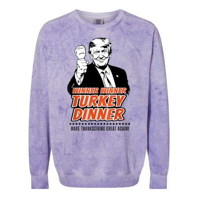 Trump Winner Funny Winner Turkey Dinner Thanksgiving Colorblast Crewneck Sweatshirt