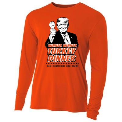 Trump Winner Funny Winner Turkey Dinner Thanksgiving Cooling Performance Long Sleeve Crew