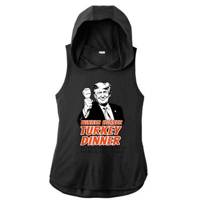 Trump Winner Funny Winner Turkey Dinner Thanksgiving Ladies PosiCharge Tri-Blend Wicking Draft Hoodie Tank