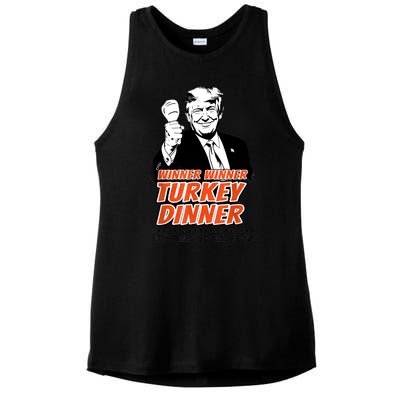 Trump Winner Funny Winner Turkey Dinner Thanksgiving Ladies PosiCharge Tri-Blend Wicking Tank