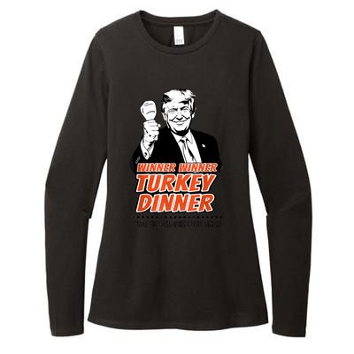 Trump Winner Funny Winner Turkey Dinner Thanksgiving Womens CVC Long Sleeve Shirt