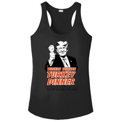 Trump Winner Funny Winner Turkey Dinner Thanksgiving Ladies PosiCharge Competitor Racerback Tank