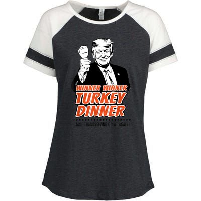 Trump Winner Funny Winner Turkey Dinner Thanksgiving Enza Ladies Jersey Colorblock Tee