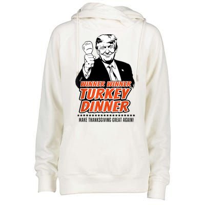 Trump Winner Funny Winner Turkey Dinner Thanksgiving Womens Funnel Neck Pullover Hood