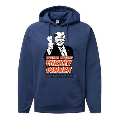 Trump Winner Funny Winner Turkey Dinner Thanksgiving Performance Fleece Hoodie