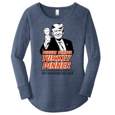 Trump Winner Funny Winner Turkey Dinner Thanksgiving Women's Perfect Tri Tunic Long Sleeve Shirt