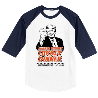 Trump Winner Funny Winner Turkey Dinner Thanksgiving Baseball Sleeve Shirt