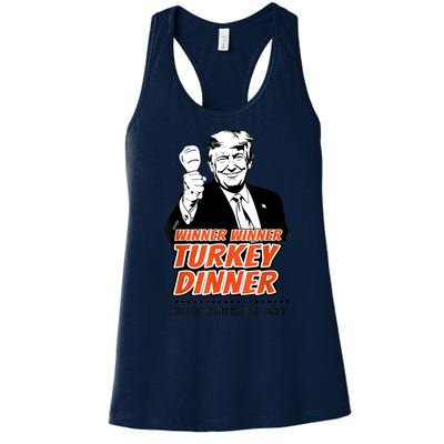 Trump Winner Funny Winner Turkey Dinner Thanksgiving Women's Racerback Tank