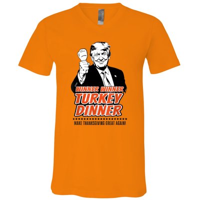 Trump Winner Funny Winner Turkey Dinner Thanksgiving V-Neck T-Shirt