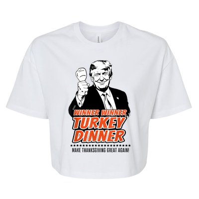 Trump Winner Funny Winner Turkey Dinner Thanksgiving Bella+Canvas Jersey Crop Tee