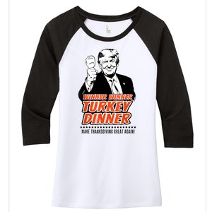 Trump Winner Funny Winner Turkey Dinner Thanksgiving Women's Tri-Blend 3/4-Sleeve Raglan Shirt