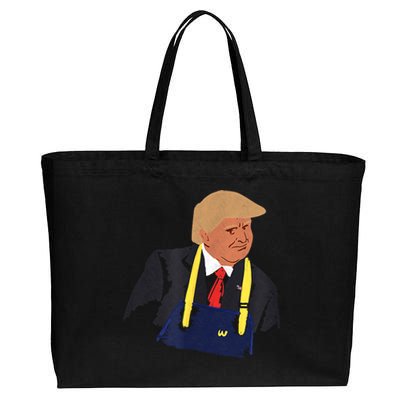 Trump Won Funny Trump Making Fries 2024 Gift Cotton Canvas Jumbo Tote