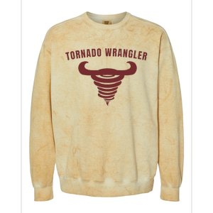 Tornado Wrangler Funny Design Colorblast Crewneck Sweatshirt