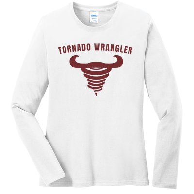 Tornado Wrangler Funny Design Ladies Long Sleeve Shirt