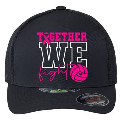 Together We Fight Breast Cancer Awareness Volleyball Lover Flexfit Unipanel Trucker Cap