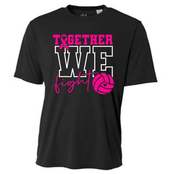 Together We Fight Breast Cancer Awareness Volleyball Lover Cooling Performance Crew T-Shirt