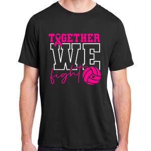 Together We Fight Breast Cancer Awareness Volleyball Lover Adult ChromaSoft Performance T-Shirt