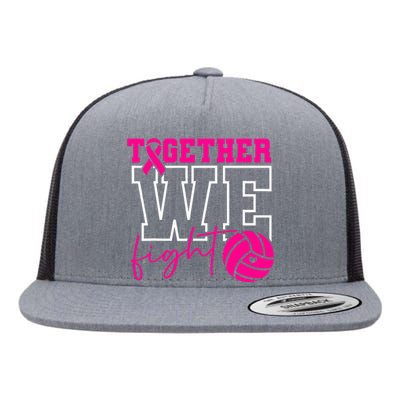 Together We Fight Breast Cancer Awareness Volleyball Lover Flat Bill Trucker Hat