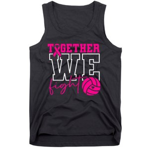 Together We Fight Breast Cancer Awareness Volleyball Lover Tank Top