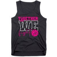 Together We Fight Breast Cancer Awareness Volleyball Lover Tank Top