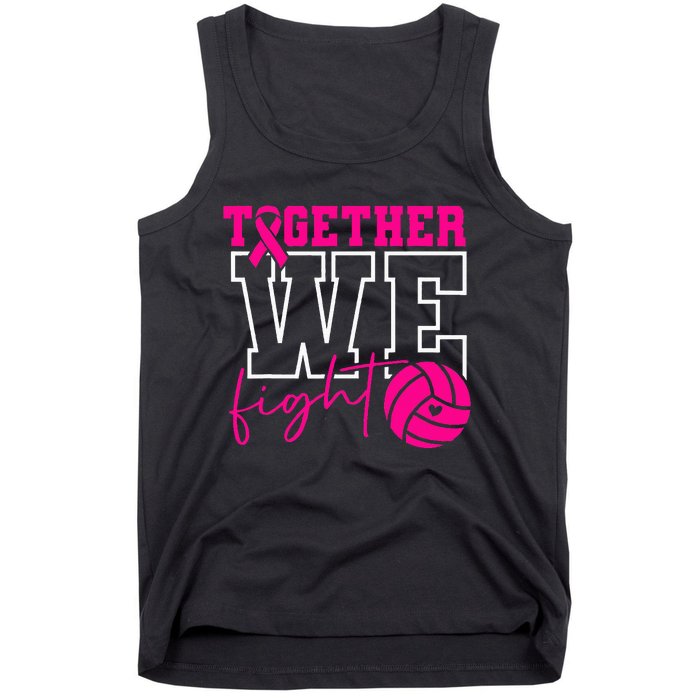 Together We Fight Breast Cancer Awareness Volleyball Lover Tank Top