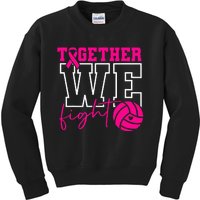 Together We Fight Breast Cancer Awareness Volleyball Lover Kids Sweatshirt