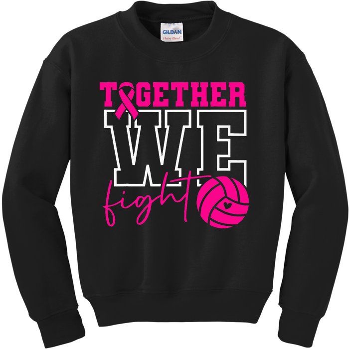 Together We Fight Breast Cancer Awareness Volleyball Lover Kids Sweatshirt