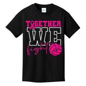 Together We Fight Breast Cancer Awareness Volleyball Lover Kids T-Shirt