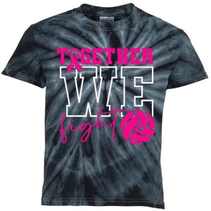 Together We Fight Breast Cancer Awareness Volleyball Lover Kids Tie-Dye T-Shirt