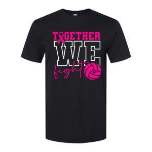 Together We Fight Breast Cancer Awareness Volleyball Lover Softstyle CVC T-Shirt