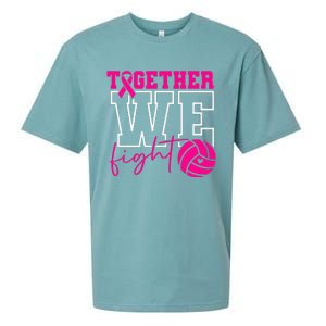 Together We Fight Breast Cancer Awareness Volleyball Lover Sueded Cloud Jersey T-Shirt