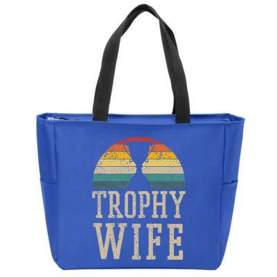 Trophy Wife Funny Vintage Wedding Anniversary Zip Tote Bag