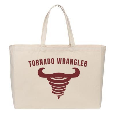 Tornado Wrangler Funny Design Cotton Canvas Jumbo Tote