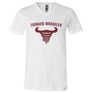 Tornado Wrangler Funny Design V-Neck T-Shirt