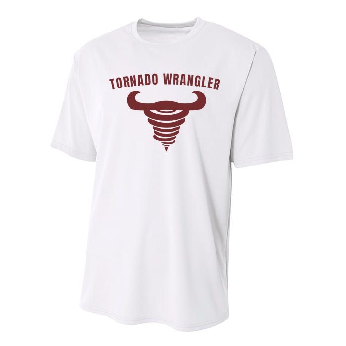 Tornado Wrangler Funny Design Performance Sprint T-Shirt