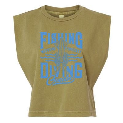 The Weekend Forecast Is Ocean Fishing And Diving Garment-Dyed Women's Muscle Tee