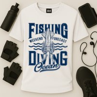 The Weekend Forecast Is Ocean Fishing And Diving Cooling Performance Crew T-Shirt