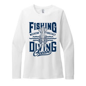 The Weekend Forecast Is Ocean Fishing And Diving Womens CVC Long Sleeve Shirt