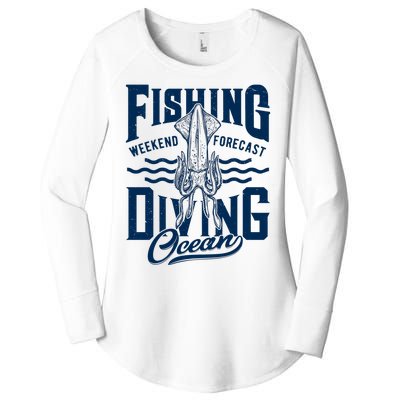 The Weekend Forecast Is Ocean Fishing And Diving Women's Perfect Tri Tunic Long Sleeve Shirt