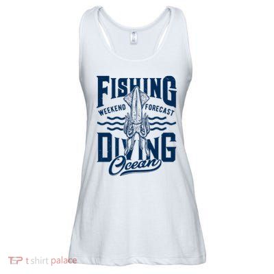 The Weekend Forecast Is Ocean Fishing And Diving Ladies Essential Flowy Tank