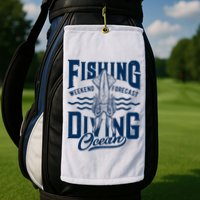 The Weekend Forecast Is Ocean Fishing And Diving Golf Towel