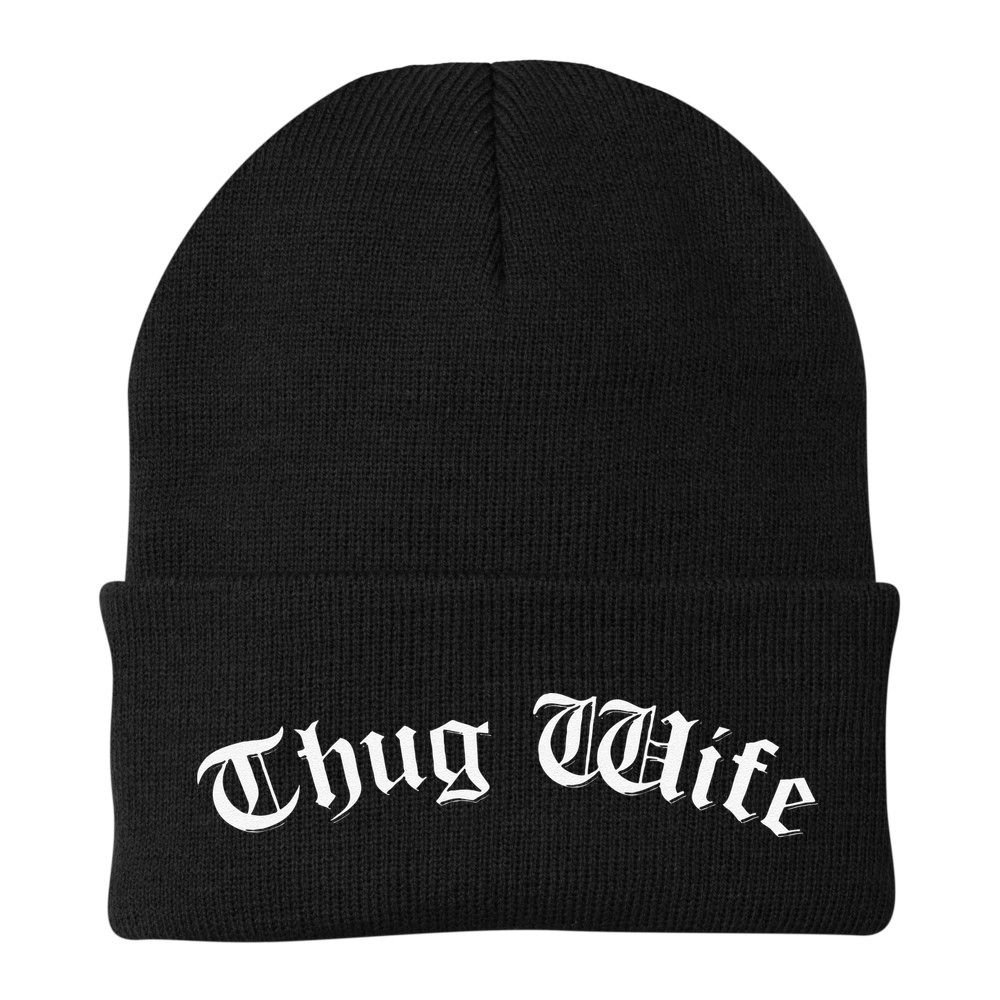 Thug Wife Funny Women's Gangster Wife Rap Mom Mother's Day Beanie