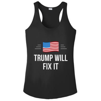 Trump Will Fix It Ladies PosiCharge Competitor Racerback Tank