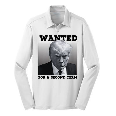 Trump Wanted For A Second Term Silk Touch Performance Long Sleeve Polo