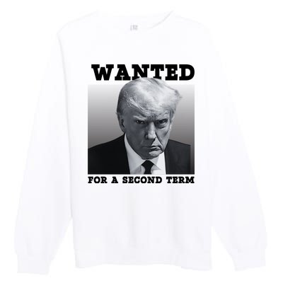 Trump Wanted For A Second Term Premium Crewneck Sweatshirt