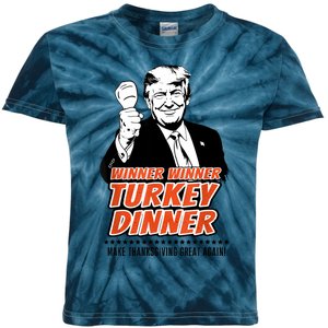 Trump Winner Funny Winner Turkey Dinner Thanksgiving Kids Tie-Dye T-Shirt