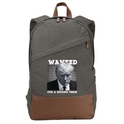 Trump Wanted For A Second Term Cotton Canvas Backpack